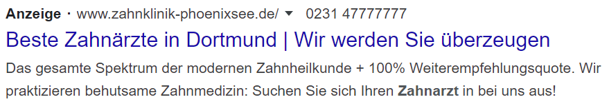 Google-Ads-Anzeige im neuen Design