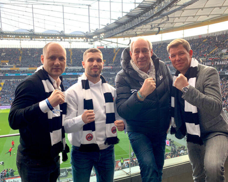 Leon Bunn zu Gast bei Peter Fischer und der Eintracht Frankfurt